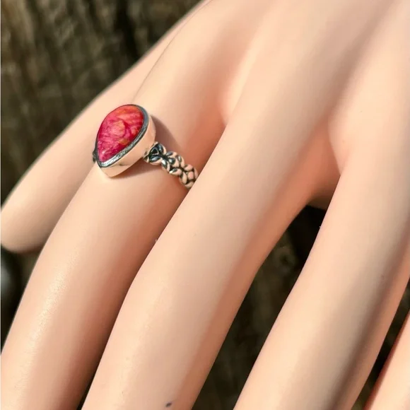 Kingsman Turquoise Pink & Orange Dahlia Ring - Picture 4 of 14